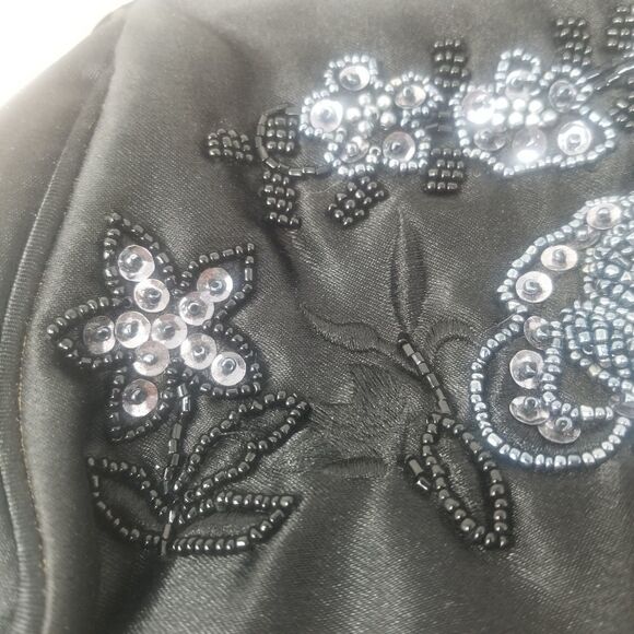 Boho Black Beaded Evening Bag. - Picture 9 of 10